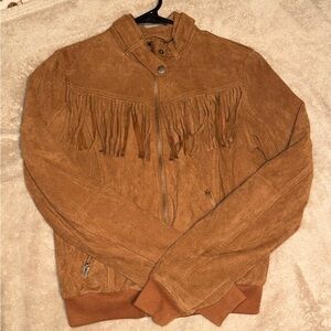 Women’s Brown Suede Fringe Jacket
